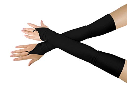 Shinningstar Girls' Boys' Adults' Stretchy Spandex Fingerless Over Elbow Cosplay Catsuit Opera Long Gloves