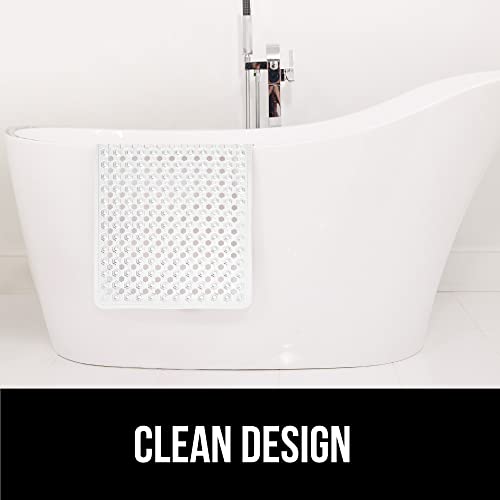 Gorilla Grip Non-Slip Bath and Shower Mat Featuring Powerful Gripping Technology, Machine Washable, Fits Any Size Bathtub (Clear: Rectangle 35 x 16)