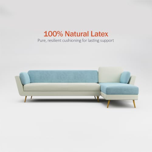 Image of Nuvola Premium Latex Fabric Sofa | 3, 4 & 5 Seater Options | 2 & 3-Toned Variants | Ultra-Soft Deep Seating Comfort | Modern Living Room Sofa | 3-Year Warranty