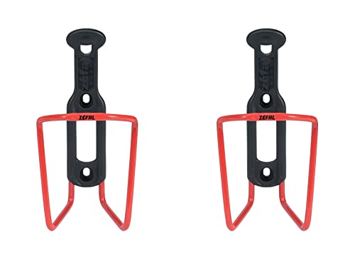 ZEFAL Pack Alu Plast 124 - Flaschenhalter Fahrrad x 2 - Aluminium Fahrradflaschenhalterung für alle Arten von Fahrrädern - leicht und robust – Rot