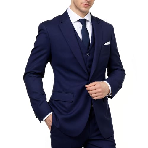 Cloudstyle Mens 3-Piece Suit Notched Lapel One Button Slim Fit