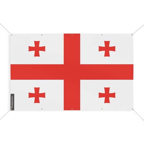 Drapeau Géorgie 100x150cm pavillon à oeillets pour supporter et commémoration