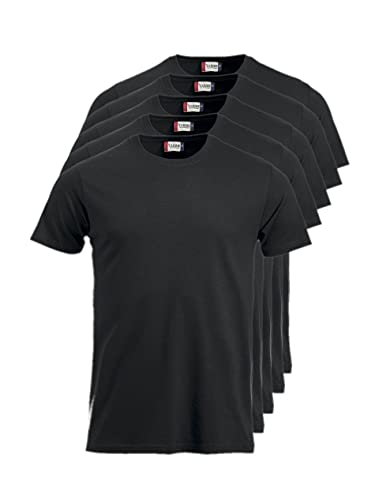 T-Shirt Classique Homme CliQue en coton - Basique intemporel col rond noir
