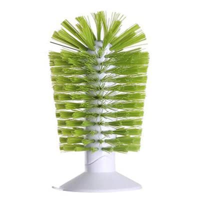 Basedidea Sink Suction Cleaning Brush Cups Goblet Mugs Cleaner Strong Suction Lazy Use Clean Brush for Cup (Green)