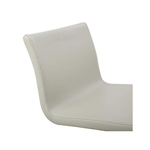 Taburete Bar Watson Altura Ajustable Gris Claro Cuero Sintético Base Cuadrada de Acero Inoxidable con Reposapiés Rectangular Diseño Elegante y Cómodo miniatura 5