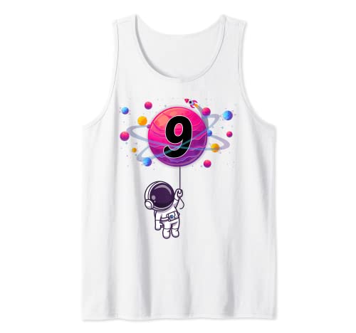 9th Birthday Boy Gift Astronaut 9 Years Old Birthday Gift Camiseta sin Mangas