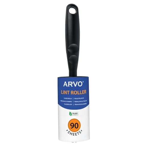 ARVO Lint Roller 1 Pack 90 Sheets 1 Handle Pet Hair Remover for Clothes Dog and Cat Hair Fluff Remover Sticky Lint Roller Refills