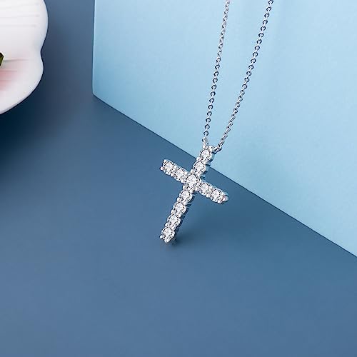 14K Gold Plated Cross Necklace for Women Silver Gold Cubic Zirconia Cross Pendant Necklace for Women Girls Dainty Cross Chain Necklace Jewelry Gifts for Women4