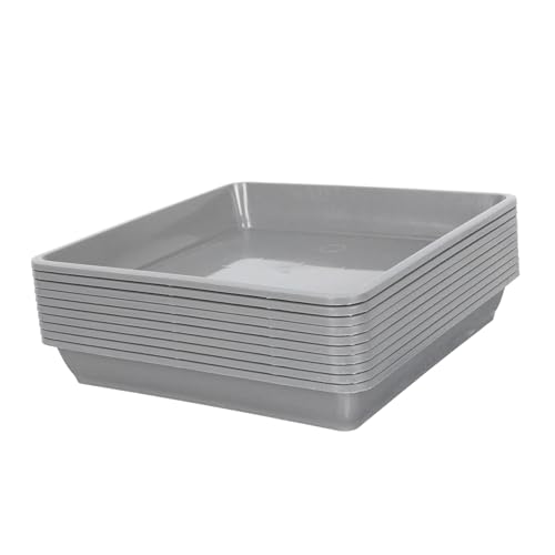 BESPORTBLE 10個正方形プランター受け皿 軽量で滑り止め機能付き 深い縁で水受け効率向上 底面保護用プラスチック製植木鉢トレイ 室内観葉植物