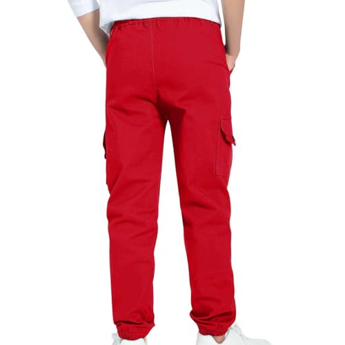 Boy's Cargo Pants Fashion Twill Hiking Pants with Pocket Teen Boys Stretch Sweatpants School Uniform Running Trousers4