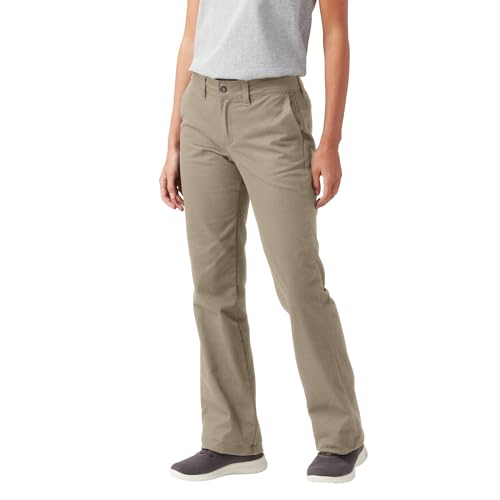 Dickies Women's Slim Bootcut Twill Pants, Rinsed Desert Sand, 26