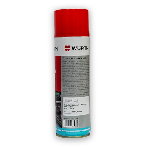 Image of Wuerth Car Plastic & Rubber Care 500ml - Interior & Exterior Trim Restorer with UV Guard
