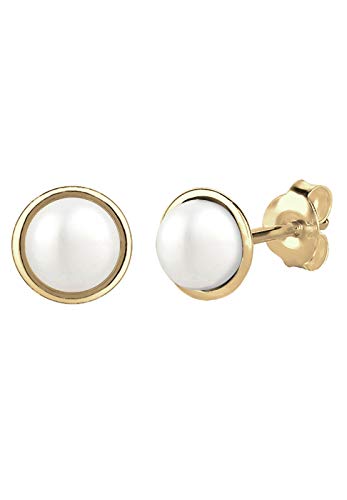 Preisvergleich Produktbild Elli PREMIUM Ohrringe Damen Perlenkugel Süßwasserzuchtperle Basic in 375 Gelbgold
