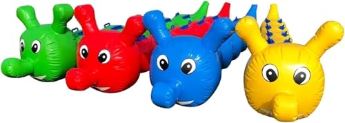 Juguete inflable de oruga para juego en equipo y competicion exterior verde 2