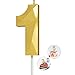 Number Birthday Candles(1 Candle Gold) 3D Diamond Shape Number Happy Birthday Cake Candles for Birthday Party Wedding Decoration Reunions Theme Party