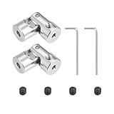 PATIKIL Drehbarer Universeller Lenkschaft 3mm Bis 2.3mm Innendurchmesser 2 Stk U Gelenkwellenkupplung U Gelenke Kupplungsverbinder Zubehör Mit M3 Schrauben