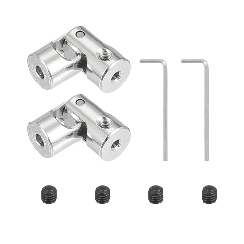 PATIKIL Drehbarer Universeller Lenkschaft 3mm Bis 2.3mm Innendurchmesser 2 Stk U Gelenkwellenkupplung U Gelenke Kupplungsverbinder Zubehör Mit M3 Schrauben