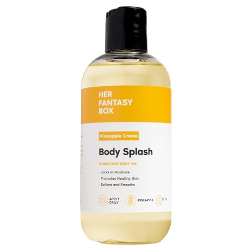 Her Fantasy Box | Body Splash Hydrating Body Oil (Pineapple Creme) - Moisturizing, Non-Greasy Formula for Soft, Smooth Skin - All-Natural, Lightweight & Nourishing