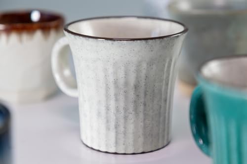 Set de 2 tazas de cerámica Asayu Japan Kairagi teal y blanco miniatura 5