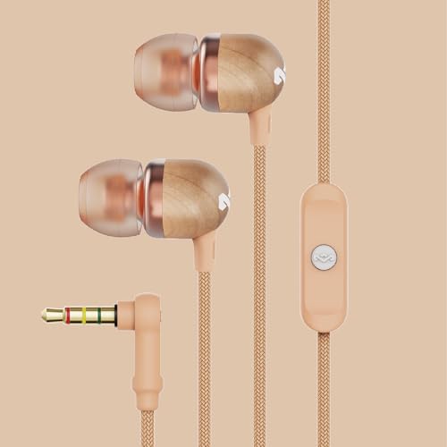 Image of House of Marley, Smile Jamaica Wired In-Ear Headphones - In-line Microphone with 1-Button Remote, Noise Isolating, Durable, Tangle Free Cable, EM-JE041-CP Copper