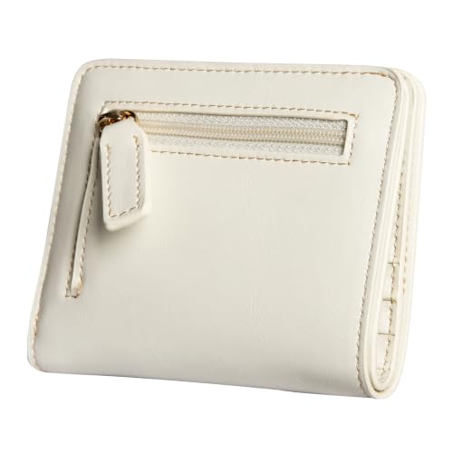 Image of Itslife Women's Rfid Blocking Small Compact Bifold Leather Pocket Wallet Ladies Mini Purse with id Window (Waxed Cream)