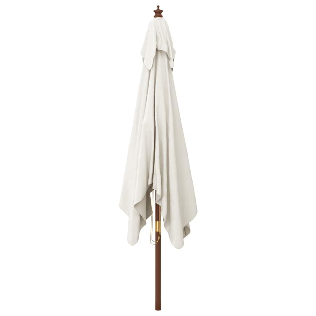 Ombrellone da giardino con palo in legno, 300 x 300 x 273 cm, con protezione UV, robusto telaio in legno duro, sistema di ventilazione, doppio corda, ideale per balcone, terrazza, spiaggia