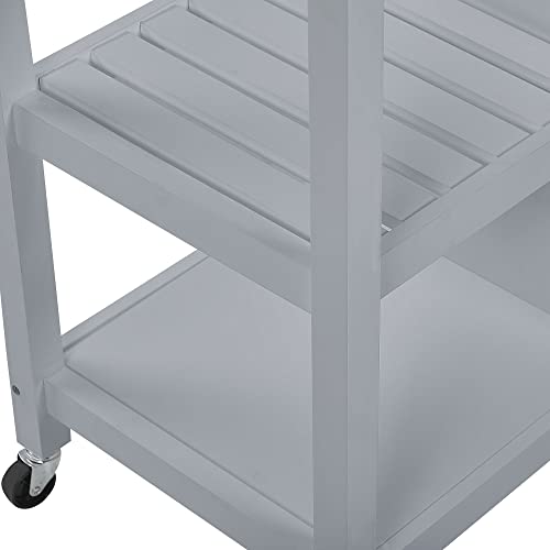 Carrello Da Cucina In Mdf Grigio Legno Chiaro Con Ripiano Per Armadietto Con Ripiani Cassetti Con Ruote Scandinavo - 9