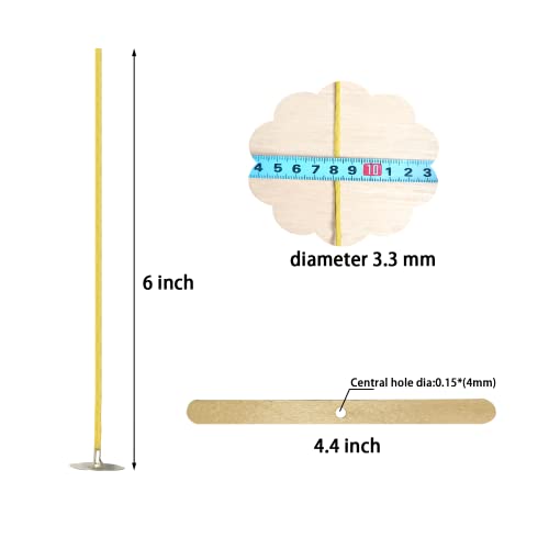 6" 150 Pcs Hemp Candle Wick Kit Beeswax Candle Wicks Pre-Waxed By Natural Beeswax Hemp Wicks Bulk Natural Hemp Beeswax Candle Wick For Butter Candle Hemp Wicks For Candle Making #TOP2
