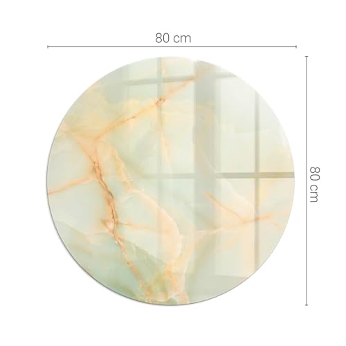 Plaque en verre motif marbre abstrait avec bords polis 80 cm - 3