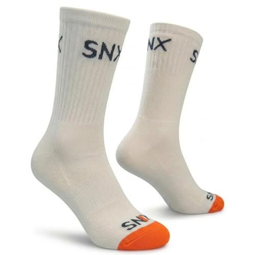 Image of SNIX Sportswear Athletic Socks For Men, Long, White With Colour Accent