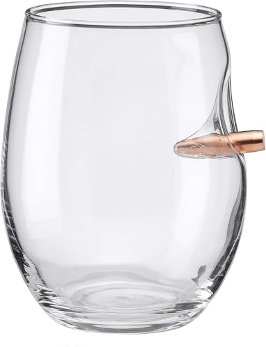 BenShot Bulletproof Wine Glass with real bullet