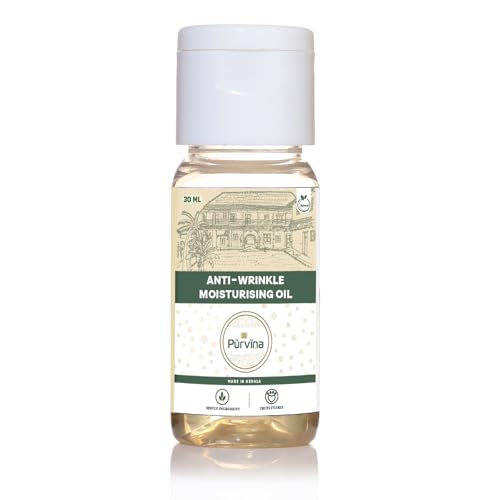 Image of Purvina Anti Wrinkle Moisturising Oil 30 ml (Pack of 2) | Handmade from Coconut Milk | Anti Aging | Moisturising Face Oil | Single Ingredient | Chemical-Free