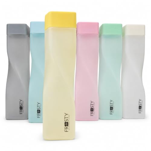 Image of Frosty Twisted Fridge Bottle Set of 6, 1 Litre Plastic Water Bottle Set for Fridge, Reusable Fridge Water Bottle Set for Home & Kitchen