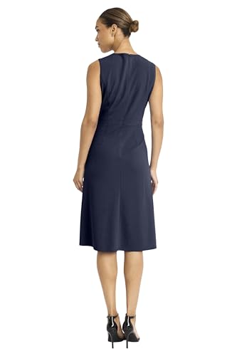 Maggy London Women's Sleeveless Round Neck A-line Princess Seam Fitted Bodice-Wear to Work Dress3