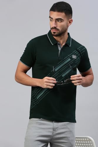 Image of Classic Polo Men's Half Sleeve Polo Neck Slim Fit Printed T-Shirt