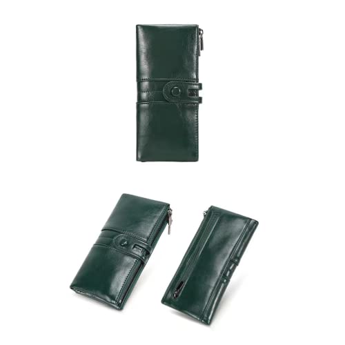 Leather Wallet for Women, RFID Blocking Credit Card Holder Ladies Purse Zipper Pocket, Tibetan, One Size3