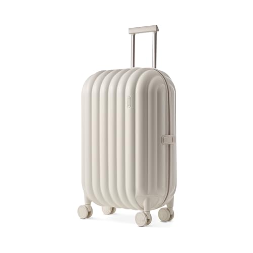 artrips Checked Luggage 24 Inch, Lightweight Hard Shell Suitcase with Spinner Wheels, Medium Travel Suitcase for 4–7 Day Trips, White