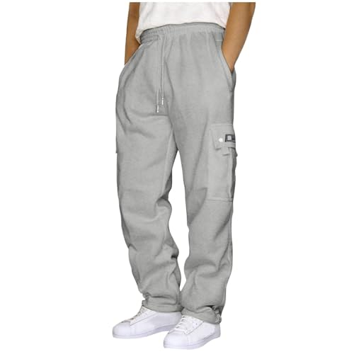 Men's Wide Leg Sweatpants Cargo Baggy Hiking Loose Jogger Casual Pants with Multi Pockets, S-5XL3
