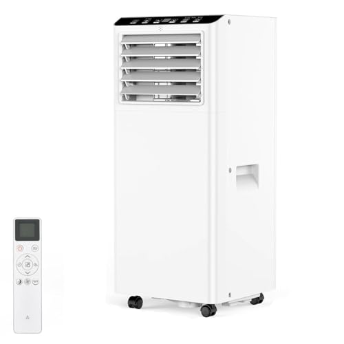 Portable Air Conditioner 7000 BTU, A+++ Energy Saving Mobile Air Conditioner with Exhaust Hose, Quiet <50 DB, 4‑in‑1 Cooling/Dehumidifier/Fan/Follow Me, R290 Refrigerant, 24‑Hour Timer, Remote Contro