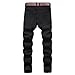 TIRANGER C Men's Ripped Skinny Slim Fit Stretch Distressed Destroyed Jeans Denim Pants Black 30