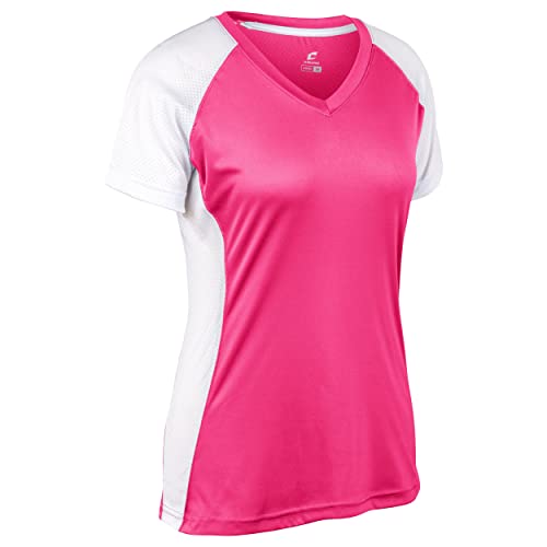 Infinite V-Neck Short Sleeve Softball Jersey, Women\'s Medium, Fuchsia