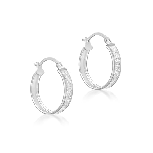 Boucles d'oreilles créoles Carissima en or blanc 9 carats un cadeau précieux pour femme