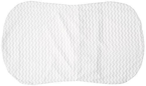 Image of SheetWorld Fitted 100% Cotton Percale Bassinet Sheet Fits Halo Bassinet Swivel Sleeper 17 x 30, Grey Chevron Zigzag, Made in USA