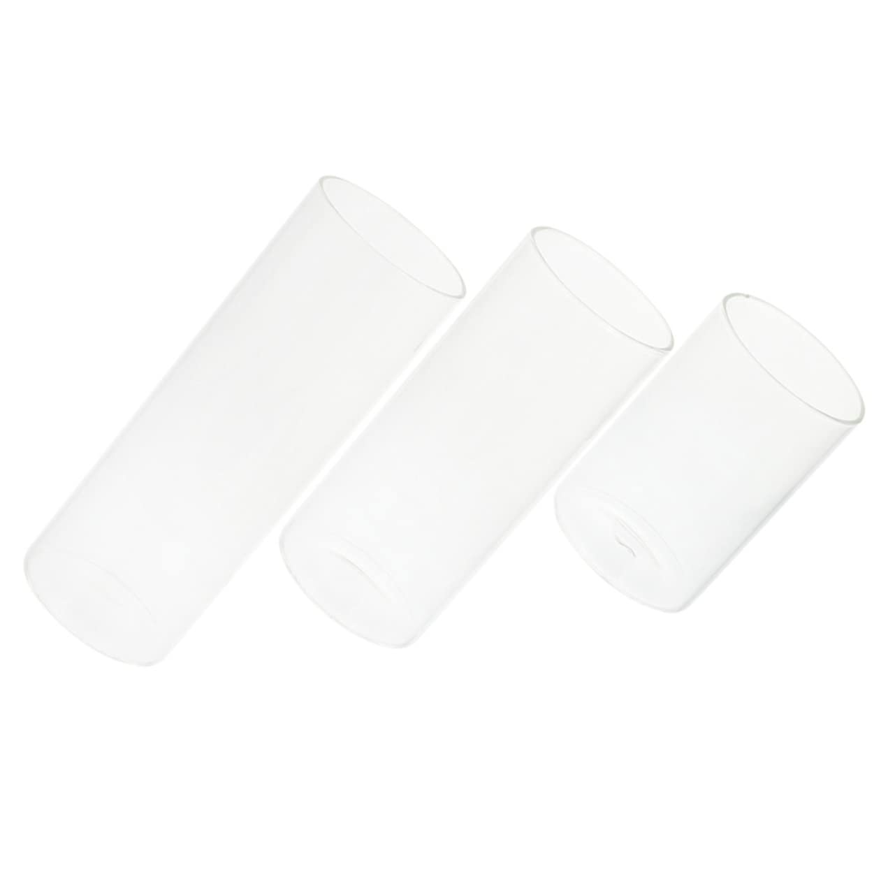 DECHOUS 3pcs Transparent Candle Jar Glass Chimney for Candles Tealight Candle Holder Candlestick Cup Glass Cover Black Wedding Decorations for Ceremony Glass Candle Holder Set Windproof