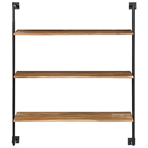 Yuhi-Hqyd Wall Shelf,Hanging Shelves,Bathroom Shelf,Display Shelves For Collectibles,Can Hold Photo Frames, Trophies And Statues,With 3 Shelves,Fully Handmade, 37"X13.7"X44.4" Solid Acacia Wood #TOP1