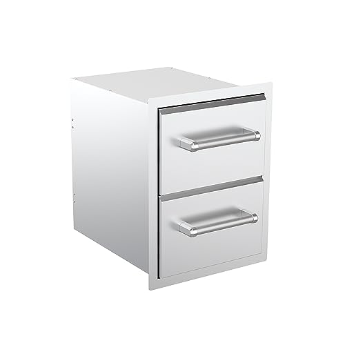 Image of SPIRE Vertical Built-in Double Drawers, Stainless Steel, Universal Mount