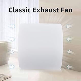Zeyzer Exhaust Fan 110 CFM 1.0 Sones 5.9" Duct White Square Quiet Powerful Ceiling or Wall-Mount Ventilation Fan for Bathroom/Corridor/Office/Laundry Room/Shop