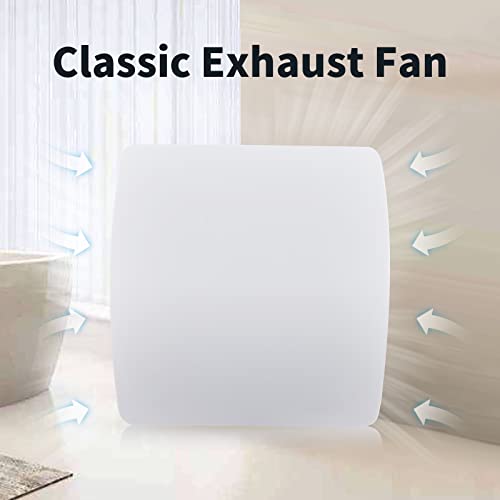 Zeyzer Exhaust Fan 110 Cfm 1.0 Sones 5.9" Duct White Square Quiet Powerful Ceiling Or Wall-Mount Ventilation Fan For Bathroom/Corridor/Office/Laundry Room/Shop #TOP3