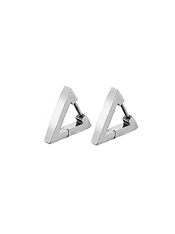 Triangle Stud Earrings, Steel Men's-image-36