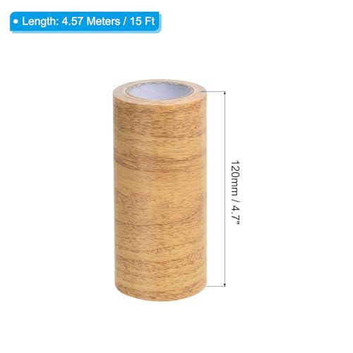 Image of PATIKIL Wood Grain Repair Tape 4.7 inch X15', Self Adhesive Realistic Textured Repair Tape Patch for Floor Door Table Cabinets Desk, Natural Oak